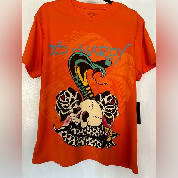 Ed Hardy Tops - Ed Hardy Rose Cobra Tee Shirt